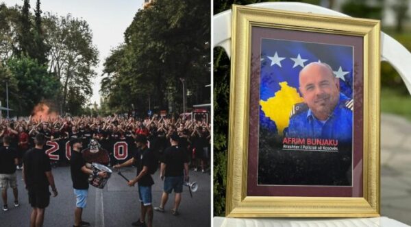 Tifozat Kuq e Zi ftojnë të gjithë shqiptarët sonte në Sheshin “Nënë Tereza”: Hajdeni ta nderojmë policin Afrim Bunjaku