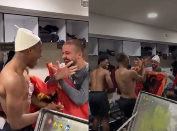 VIDEO/ Edon çfarë po bën? Pas golit dhe festës kuqezi, Zhegrova lëshon përtokë flamurin kombëtar!