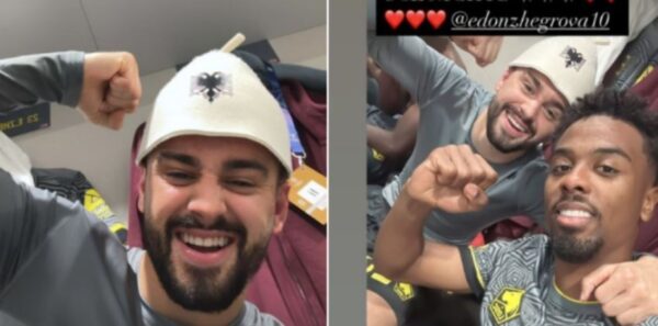 Zhegrova feston, ka në kokë plisin me shqiponjën dykrenare